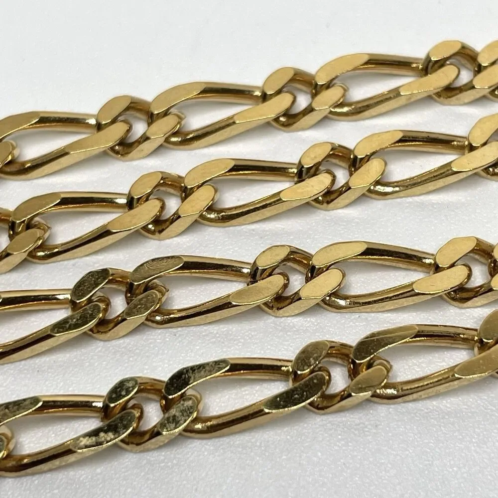 Vintage Monet Gold Tone Figaro Chain Link Necklace Stunning 30